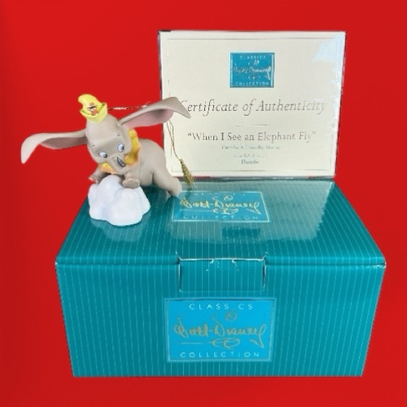 Disney Other - Vintage Walt Disney Porcelain Dumbo Timothy Mouse “When I See an Elephant Fly”